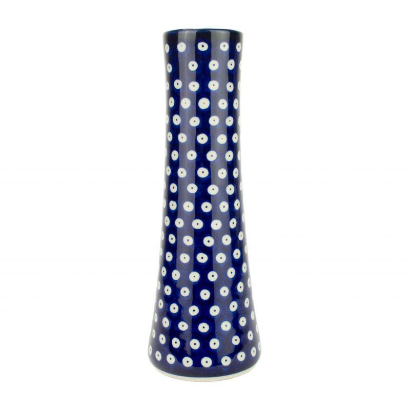 Vase - Blue Eyes/Blue With White Spots - 25 x 6.5/8.5cms - 0199-0070AX - Polish Pottery