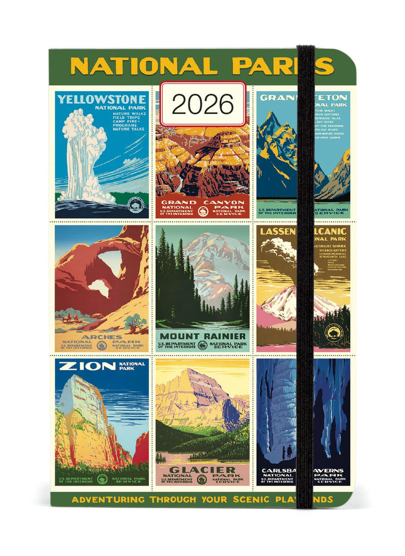Cavallini 2026 Diary - USA National Parks - 4x6ins - Week At A Glance Layout - Elastic Enclosure