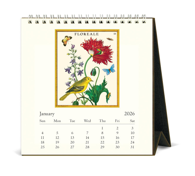 Cavallini - 2026 Desk Calendar - 6 x 6.5ins - Floreale
