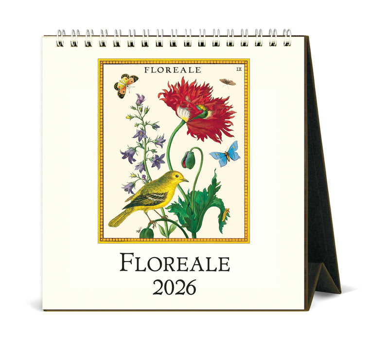 Cavallini - 2026 Desk Calendar - 6 x 6.5ins - Floreale