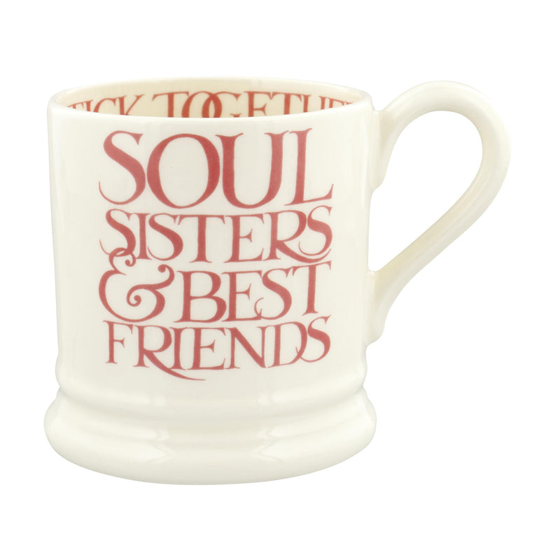 Emma Bridgewater - Half Pint Mug (300ml/1/2pt) - 9.3x8.2cms - Pink Toast - Soul Sisters