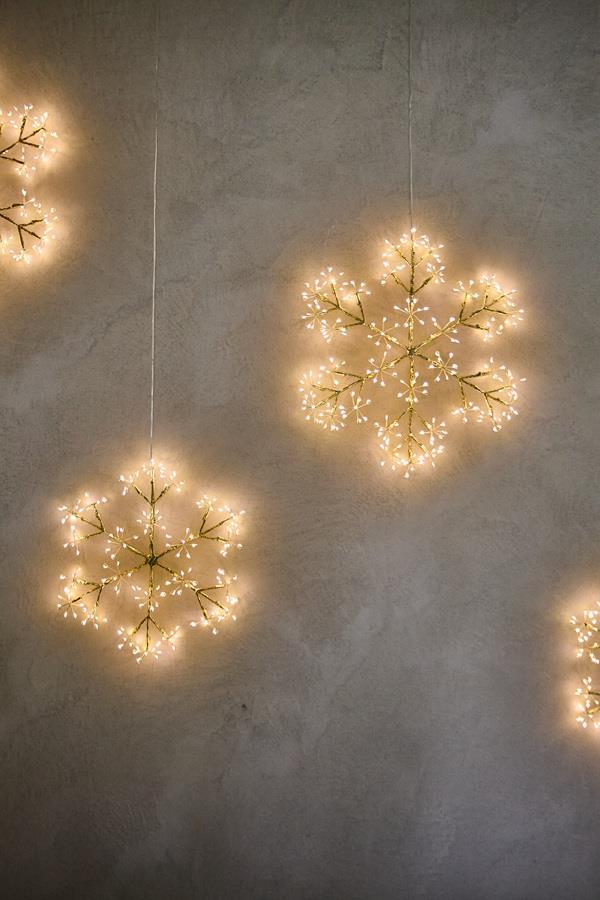 Silver Snowflake - Small - 192 LED lights/30cms Diameter - Indoor - Mains Operated