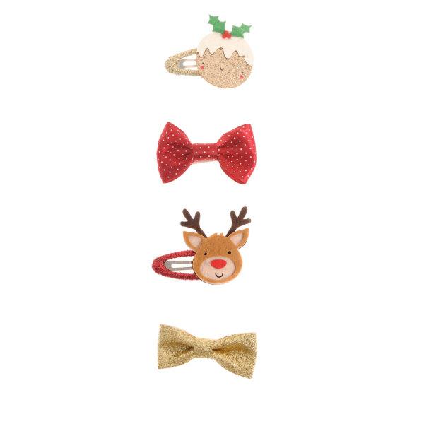 Christmas Hairclips - Set of 4 - Suitable From Birth - Ziggle