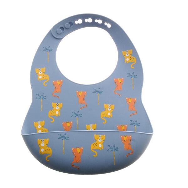 Silicone Catch It/Pelican Bib - Tigers & Leopards - 3-36 months - Ziggle