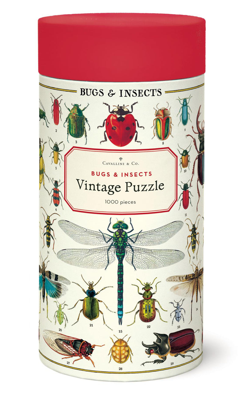 Cavallini - Vintage Jigsaw Puzzle - 1000 Pieces - 55x70cms - Bugs & Insects/Histoire Naturelle