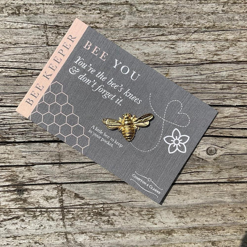 Bee You - Bee Keeper Pocket Charm - Gold Plated Pewter Bee