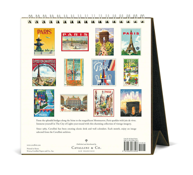 Cavallini - 2025 Desk Calendar - 6 x 6.5ins - Paris