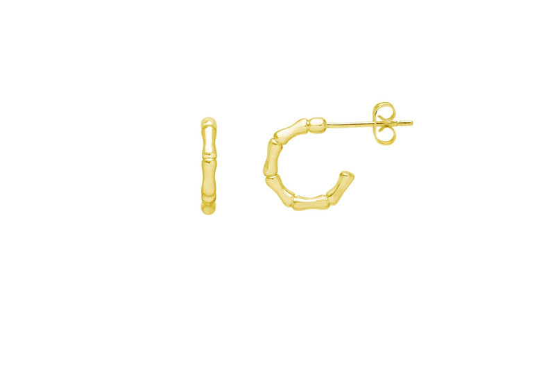 Small Bamboo Hoop Earrings - Gold Plated - Estella Bartlett