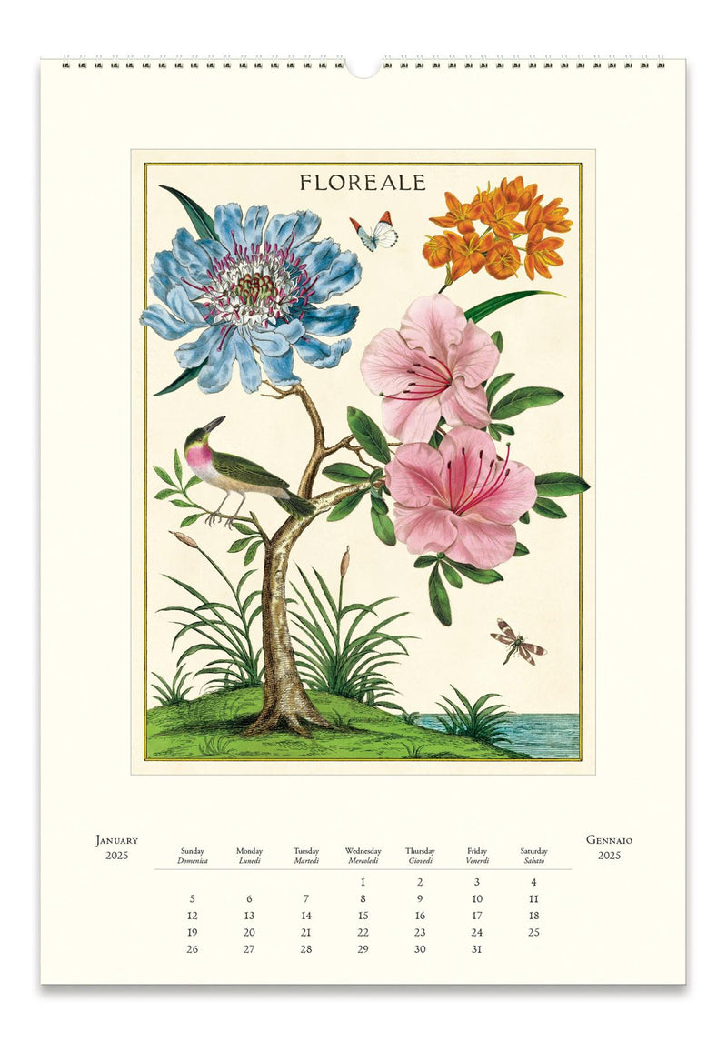 Cavallini - 2025 Wall Calendar - 13 x 19ins - Floreale