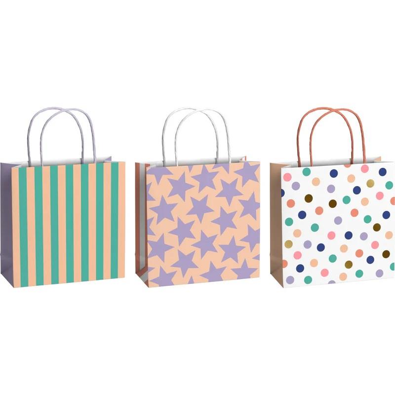 Giada - Gift Bag - Stripes/Spots/Stars - 20 x 8 x 20cms - Sold Individually