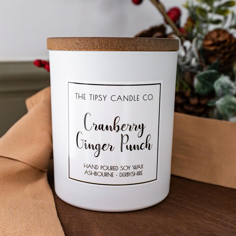 Cranberry Ginger Punch - Soya Wax Candle 300ml/50hrs Burn Time - The Tipsy Candle Company