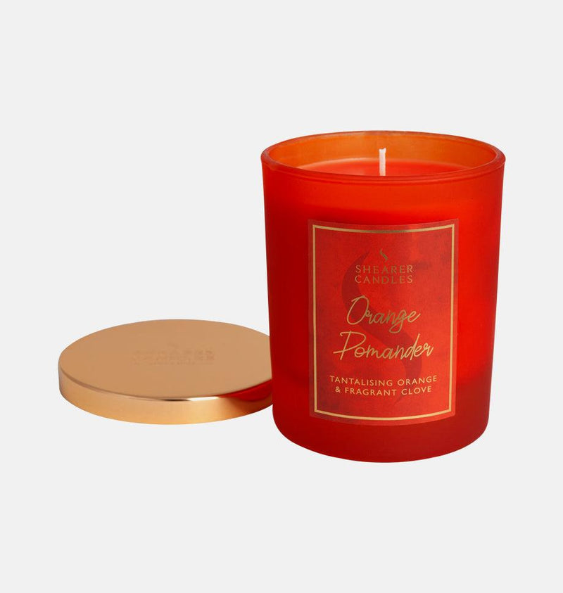 Shearer Candles - Orange Pomander Scented Glass Jar Candle With Lid - 20cl/30hrs