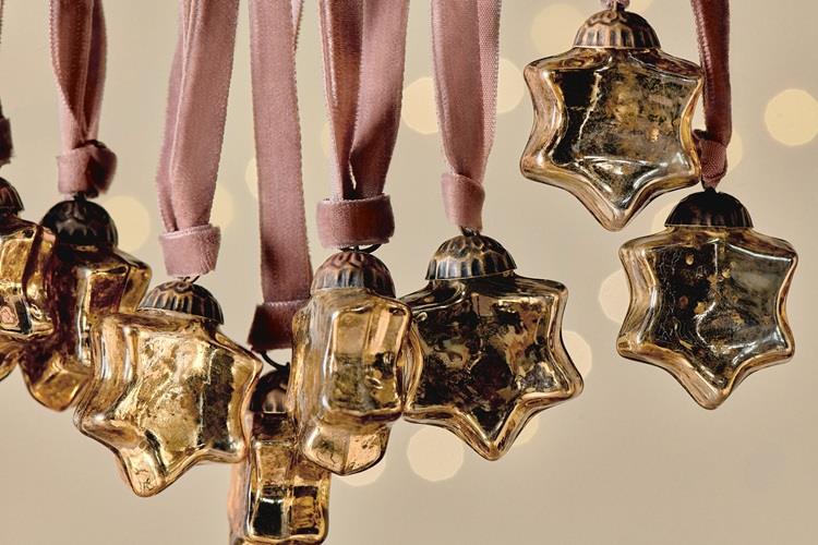 Sardi Star Mini Baubles - Gold- Set of 12 Mini 3x3cms (SB1001GB) - Nkuku