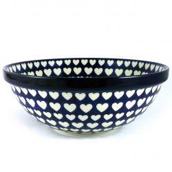 Large Salad/Fruit Bowl - Hearts - 0055-0375JX - 28 x 11cms - Polish Pottery