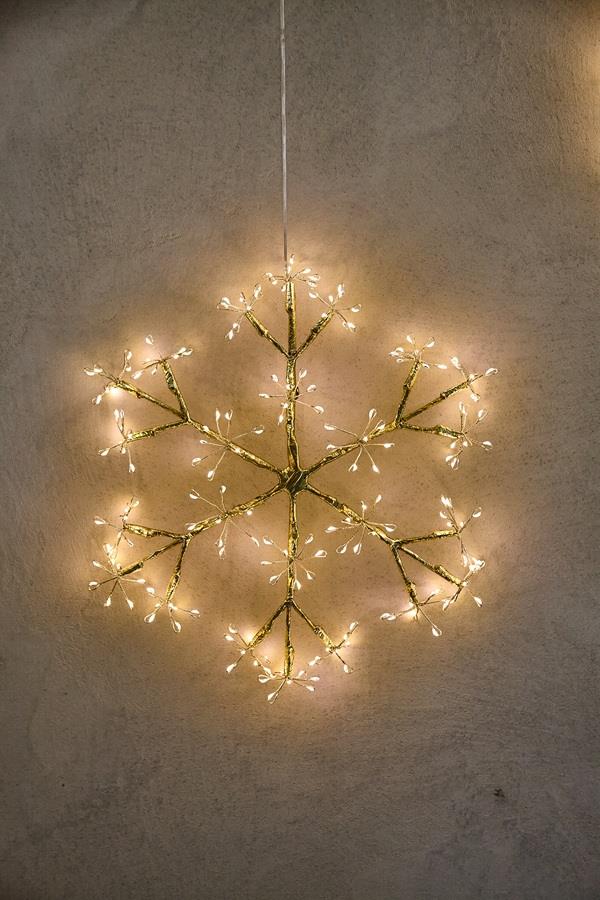 Silver Snowflake - Small - 192 LED lights/30cms Diameter - Indoor - Mains Operated