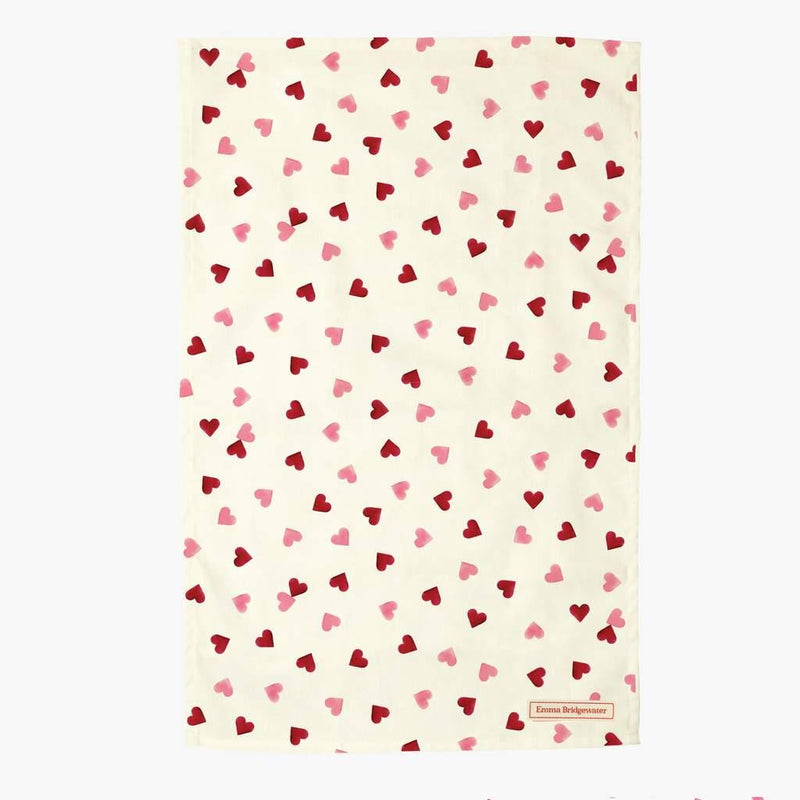 Emma Bridgewater - 100% Cotton - Double Oven Glove & Tea Towel Set - Pink Hearts
