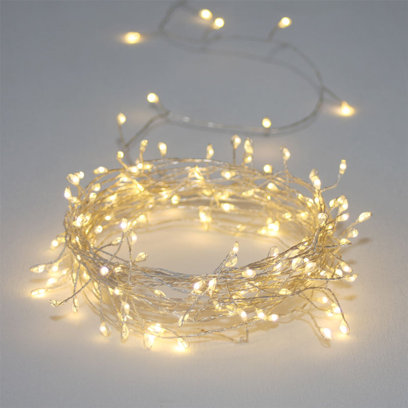 Silver Cluster - 150 LED Indoor/Outdoor Light Chain 7.5m - Mains Powered