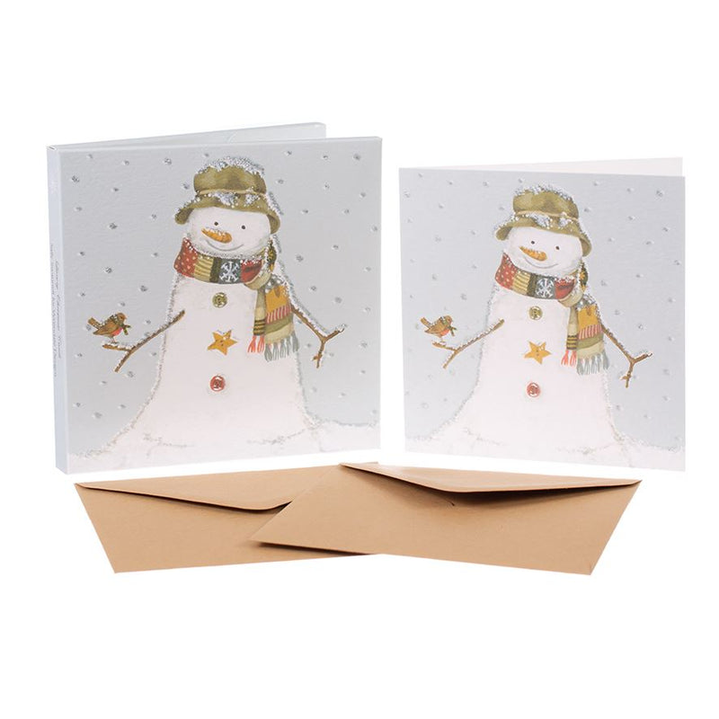 Snowman - Christmas Card Box Set - 8 Luxury Cards & Envelopes - Sally Swannell