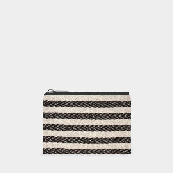 Black and white striped purse best sale