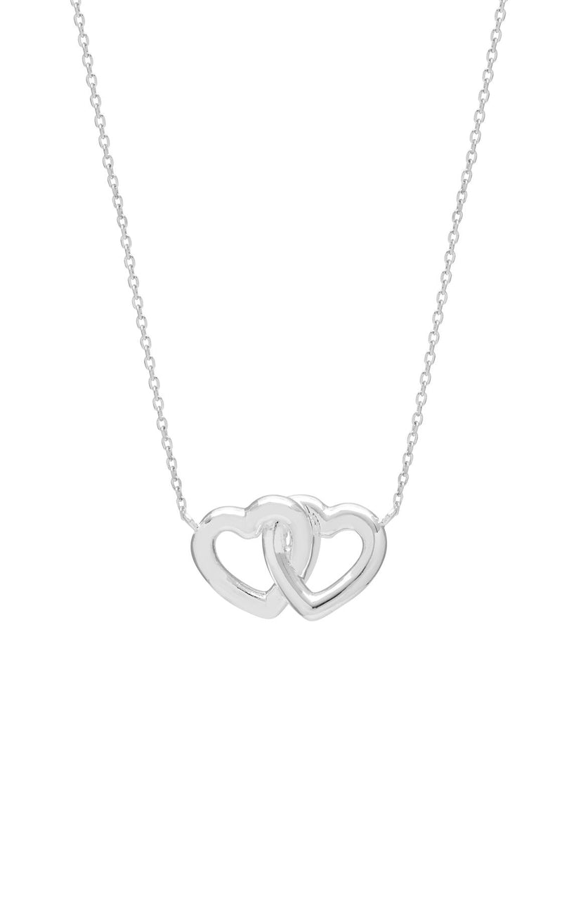 Interlinked Hearts Necklace - Silver Plated - Lovely Little Thing - Estella Bartlett