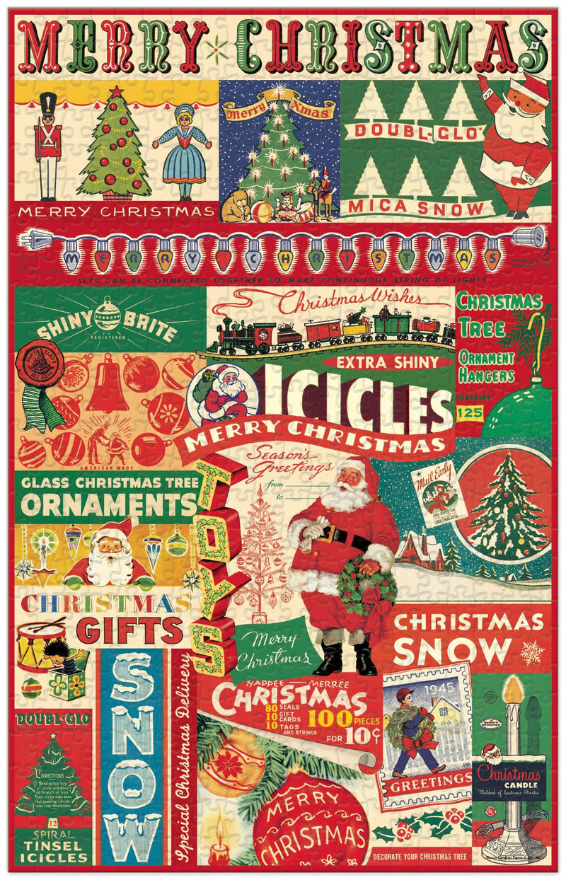 Cavallini - Vintage Jigsaw Puzzle - 500 Pieces - 35x55cms - Vintage Christmas Images