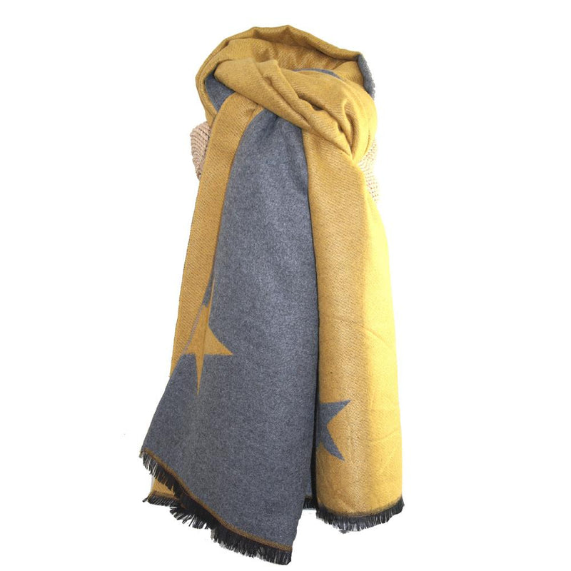 Lua - Cosy Knit Reversible Scarf - Stars - 190 x 65cms - 4 Colour Options