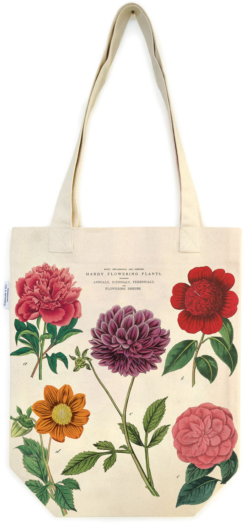 Cavallini - 100% Natural Cotton Vintage Tote Bag - 33x40.5cms - Botanica/Flowering Plants
