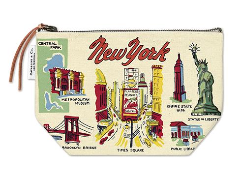 Cavallini - 100% Natural Cotton Vintage Pouch Bag - 15x22cms - New York City Icons