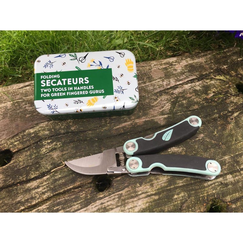 Apples To Pears - Gift In A Tin - Folding Garden Secateurs - 2 Tools In Handles