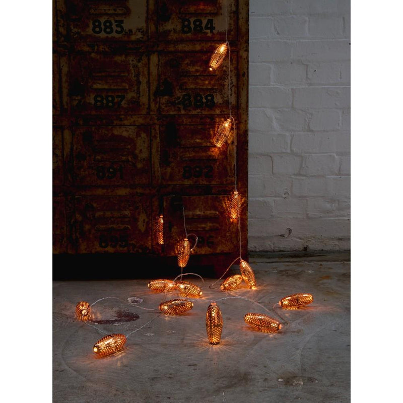 Copper Marrakesh - 16 LED Lanterns - Indoor/Outdoor Light Chain - Mains Powered