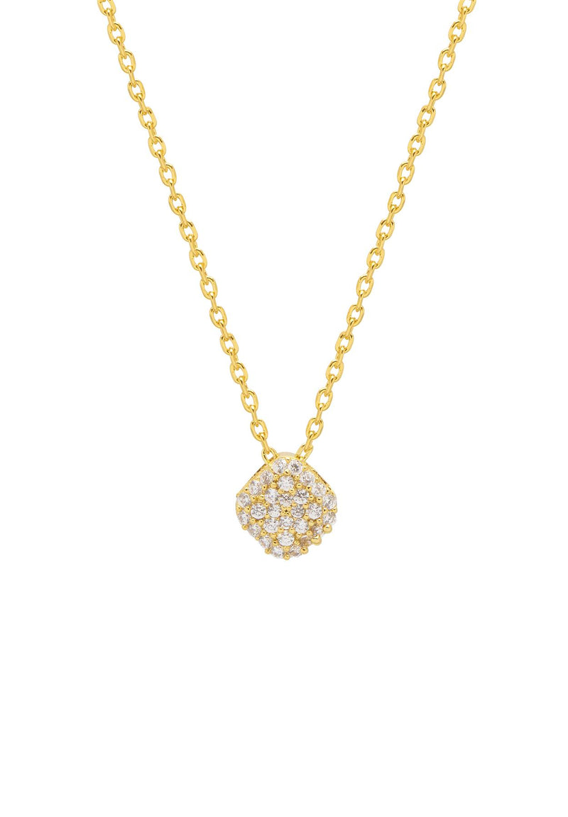 Pave Cushion Cubic Zirconia Slider Necklace - Gold Plated - Bright Star - Estella Bartlett