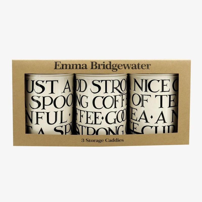 Emma Bridgewater - Set of 3 Round Storage Caddies - Black Toast & Marmalade