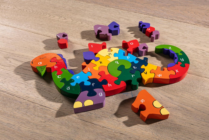 Alphabet Jigsaws - Dinosaur a-z Puzzle - Chunky, Bright & Educational - 33x19cms