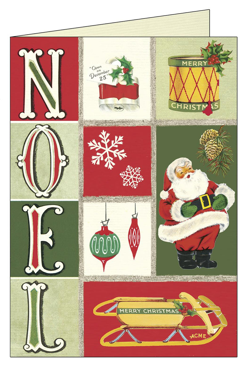 Cavallini - 10 x Christmas Greetings Cards/Notes - Christmas Noel Images