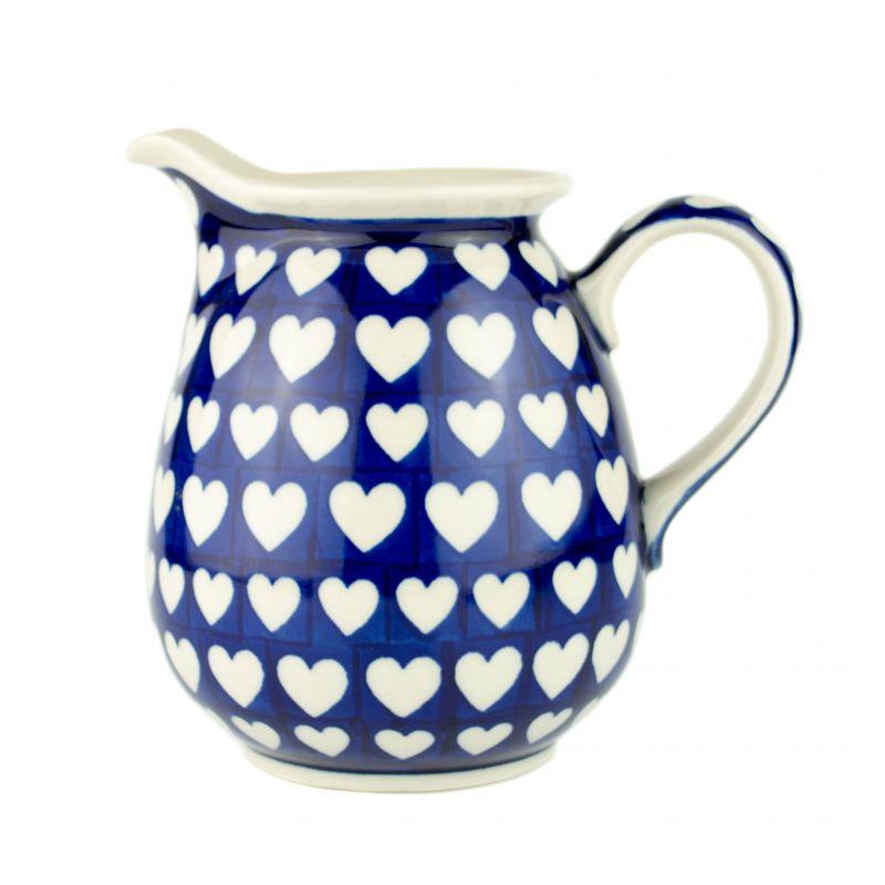 Water/Milk Jug - Hearts - 1 Litre - 0078-0375JX - Polish Pottery