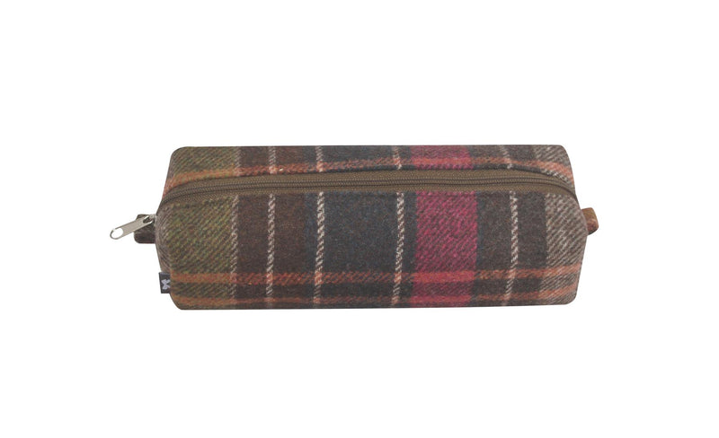 Earth Squared - Pencil/Make Up Brush Case - Tweed Wool - Pewter - 18x6x6cms