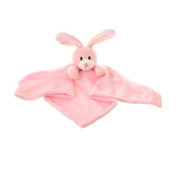 Bunny Velour Plush Comforter Blanket - Pale Pink - Suitable From Birth - Ziggle