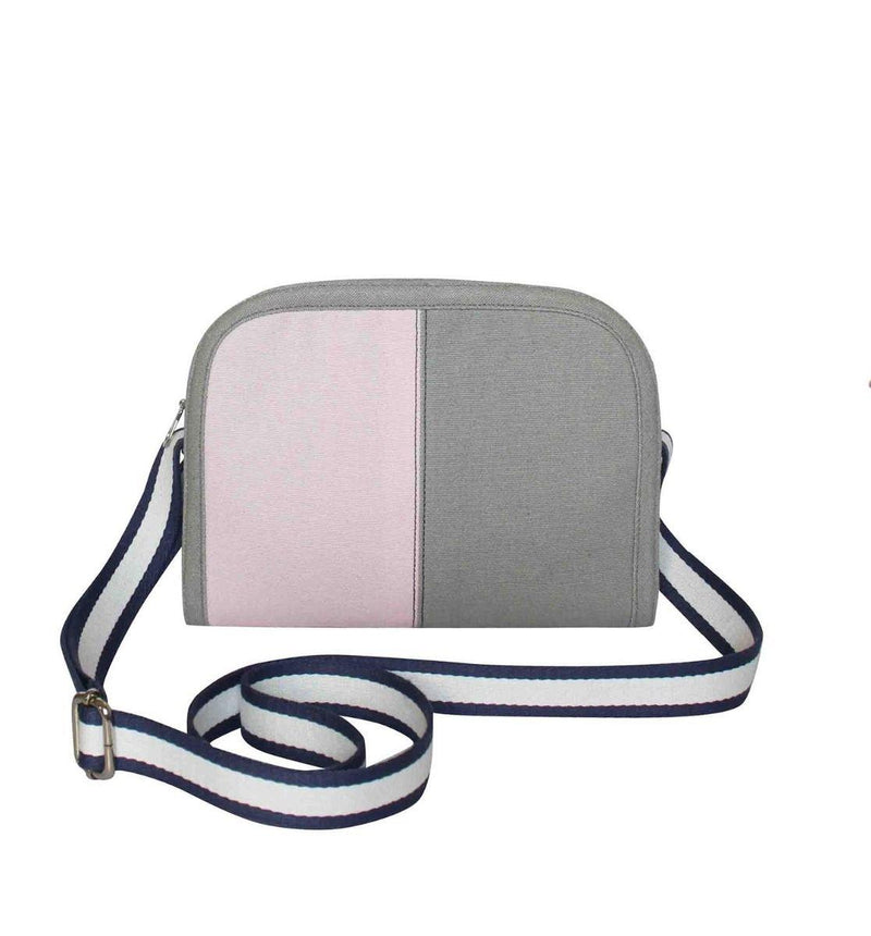 Earth Squared - Robin Cross Body Bag - Provence Canvas - Pink & White - 22x18x6cms