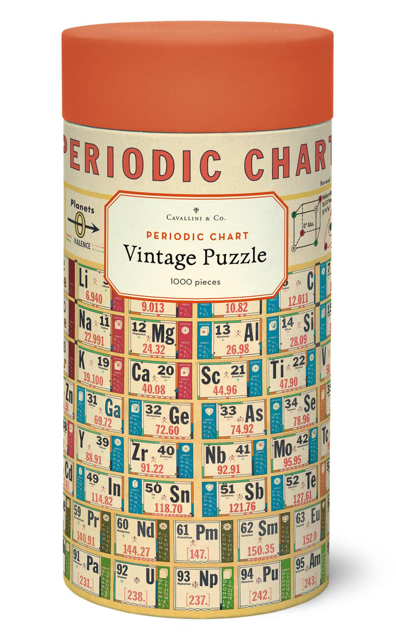 Cavallini - Vintage Jigsaw Puzzle - 1000 Pieces - 55x70cms - Periodic Chart Of The Elements