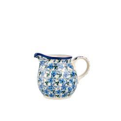 Creamer Milk Jug - Blue Flowers - 200ml - 0286-2162X - Polish Pottery