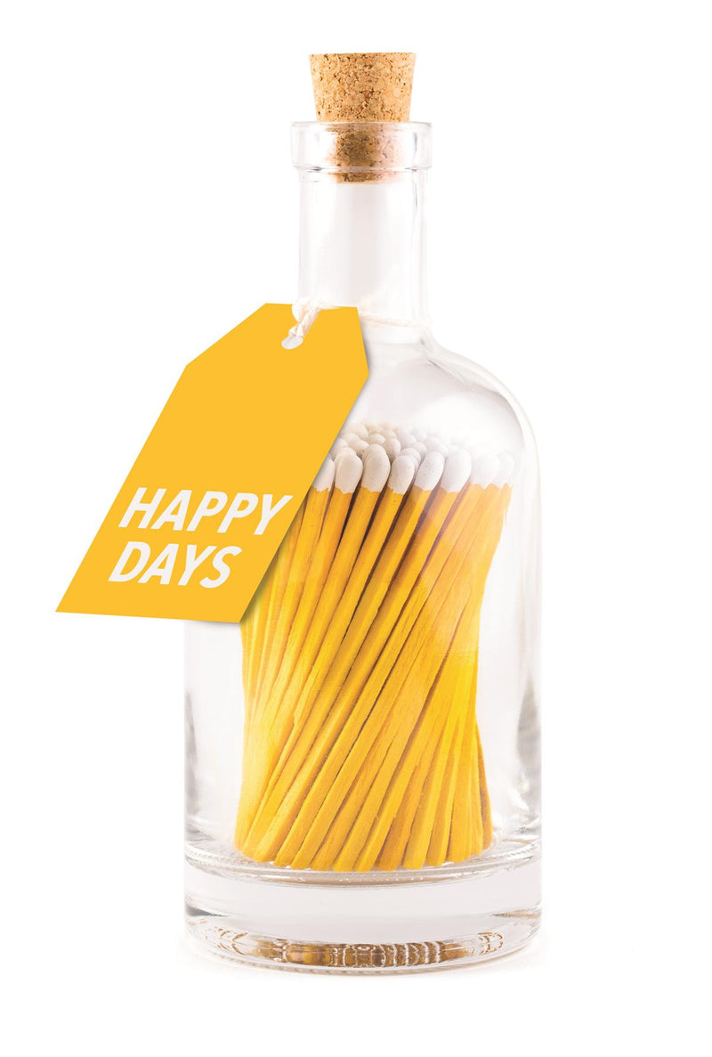 Yellow Happy Days (GB58) - Glass Bottle - 125 Luxury Safety Matches - Archivist