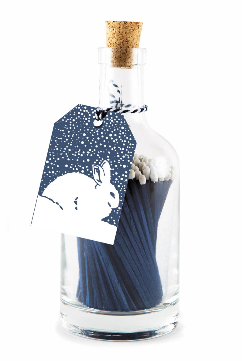 Snow Rabbit (GB77) - Glass Bottle - 125 Luxury Safety Matches - Archivist