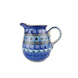 Creamer Milk Jug - Blue Mosaics - 500ml - 0079-1917X - Polish Pottery