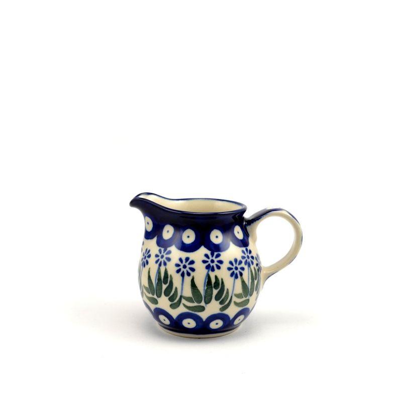 Creamer Milk Jug - Daisies & Blue Spots - 200ml - 0286-0377EX - Polish Pottery