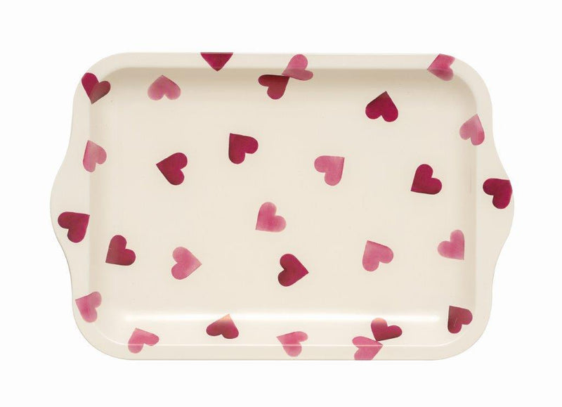 Emma Bridgewater - Small Rectangular Tin Tray - 24 x 16cms - Pink Polka Hearts