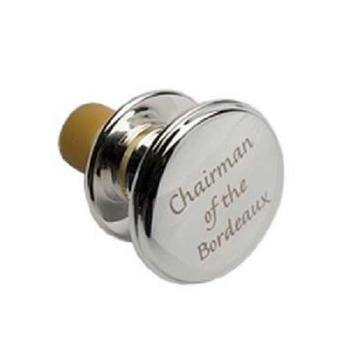 Roberts & Dore - Silver Plated Bottle Stopper - Chairman Of The Bordeaux - Gift Boxed