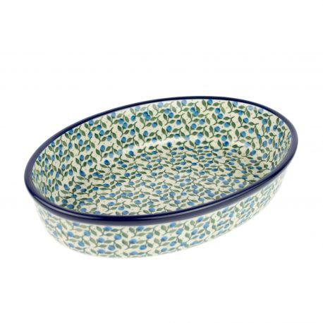 Oval Dish - Blue Berries - 27x19.5x6cms - 0298-1658X - Polish Pottery