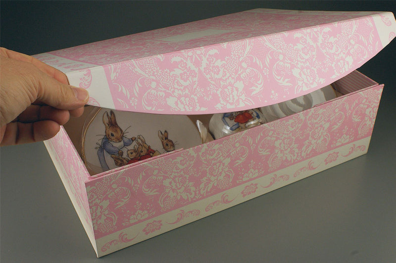 Peter Rabbit & Family - Porcelain Tea Service/Set In Pink Gift Box - 2 Settings - Reutter Porzellan - Perfect for Tea Parties