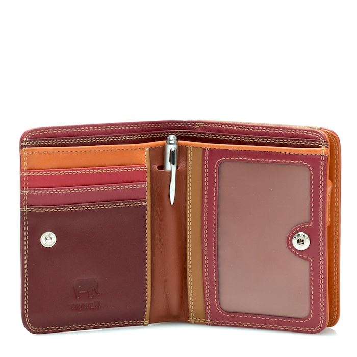 Leather Medium Wallet With Zip Around Purse 231 - MyWalit - Berry Blast