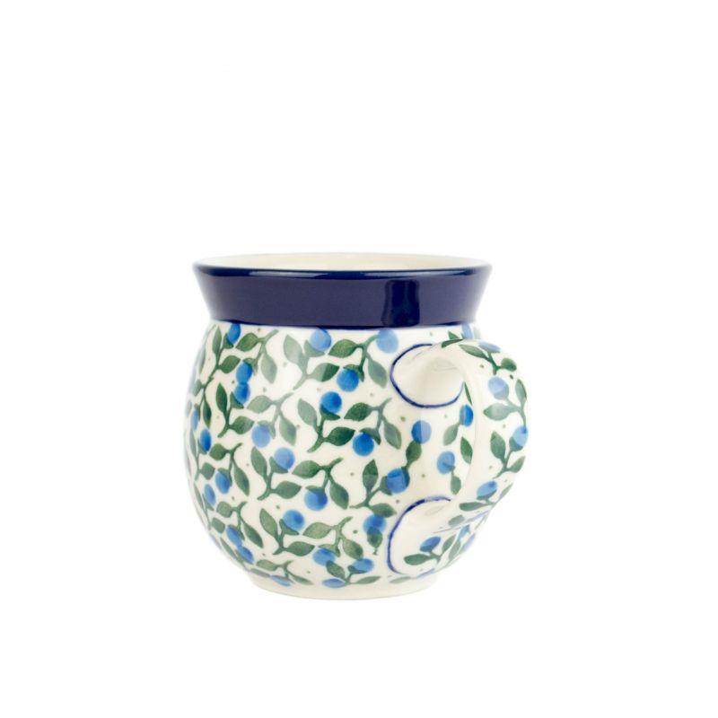 Small Round Mug - Blue Berries - 240ml - 0005-1658X - Polish Pottery
